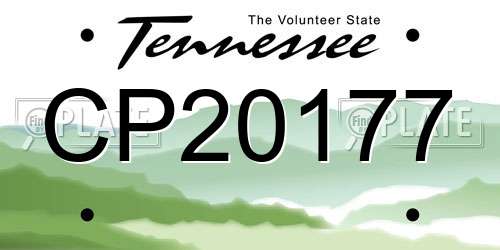 CP20177 Tennessee License Plate