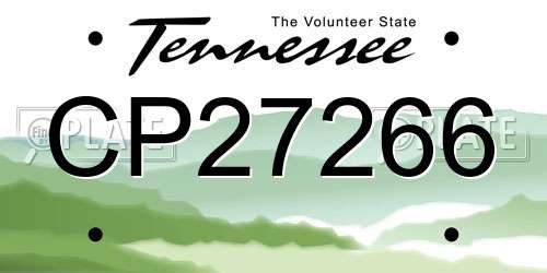 CP27266 Tennessee License Plate