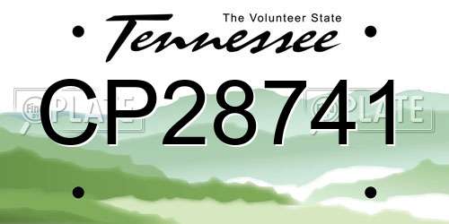 CP28741 Tennessee License Plate