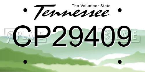CP29409 Tennessee License Plate
