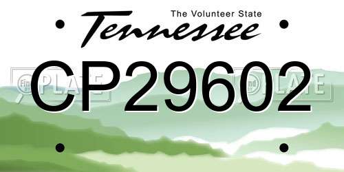 CP29602 Tennessee License Plate