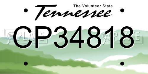 CP34818 Tennessee License Plate
