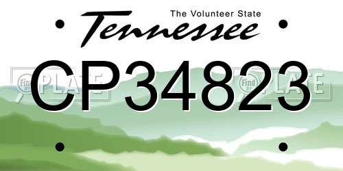 CP34823 Tennessee License Plate