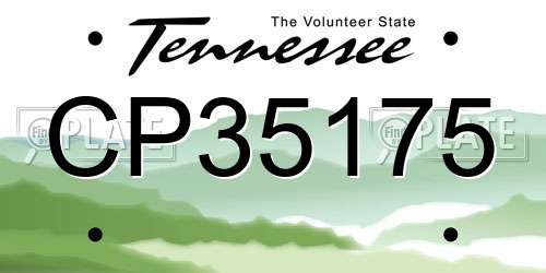 CP35175 Tennessee License Plate
