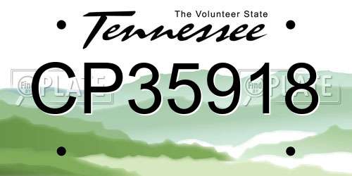 CP35918 Tennessee License Plate