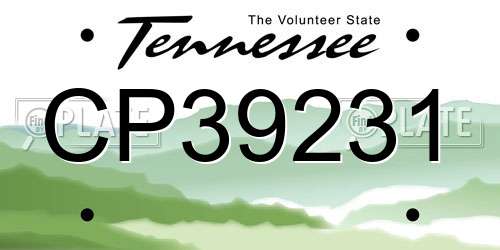 CP39231 Tennessee License Plate