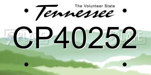 CP40252 Tennessee License Plate