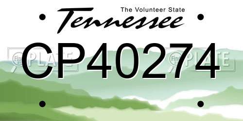 CP40274 Tennessee License Plate