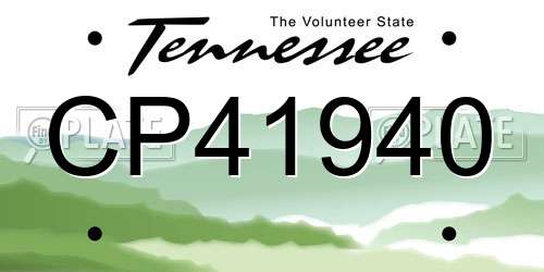 CP41940 Tennessee License Plate
