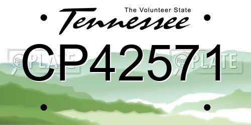 CP42571 Tennessee License Plate