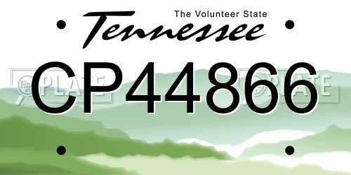 CP44866 Tennessee License Plate