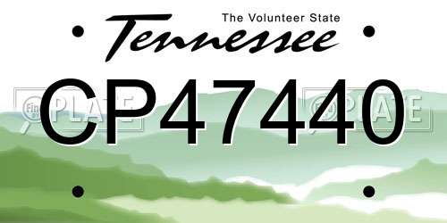 CP47440 Tennessee License Plate