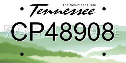 CP48908 Tennessee License Plate