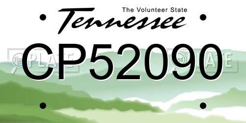 CP52090 Tennessee License Plate