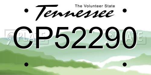 CP52290 Tennessee License Plate