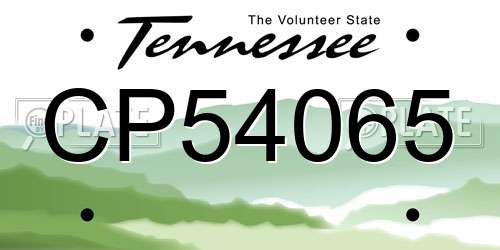 CP54065 Tennessee License Plate