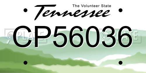CP56036 Tennessee License Plate
