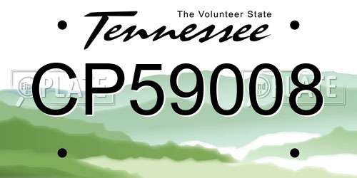 CP59008 Tennessee License Plate