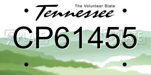 CP61455 Tennessee License Plate