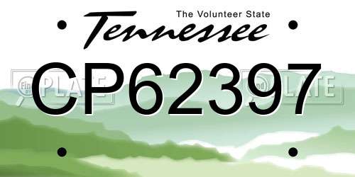 CP62397 Tennessee License Plate