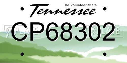 CP68302 Tennessee License Plate