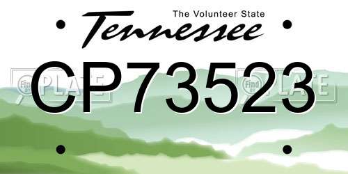 CP73523 Tennessee License Plate