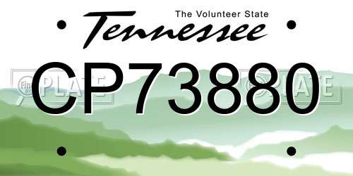 CP73880 Tennessee License Plate