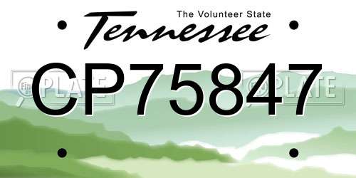 CP75847 Tennessee License Plate
