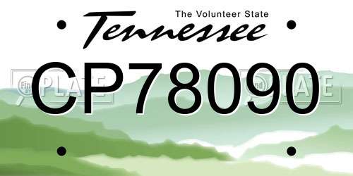 CP78090 Tennessee License Plate