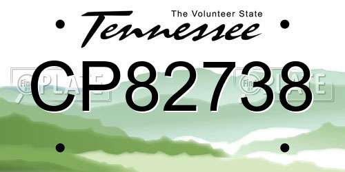CP82738 Tennessee License Plate
