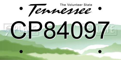 CP84097 Tennessee License Plate