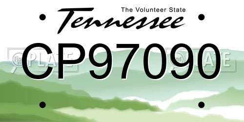 CP97090 Tennessee License Plate