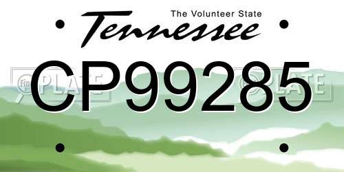 CP99285 Tennessee License Plate