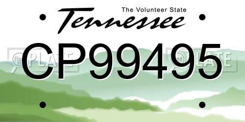 CP99495 Tennessee License Plate