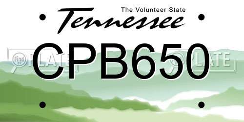 CPB650 Tennessee License Plate