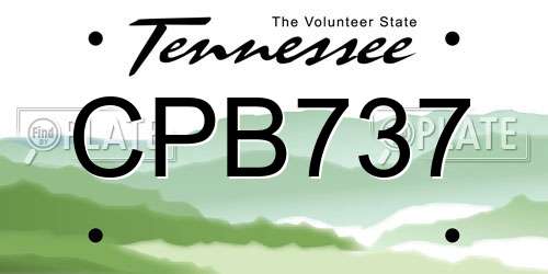CPB737 Tennessee License Plate