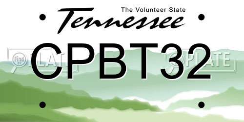 CPBT32 Tennessee License Plate
