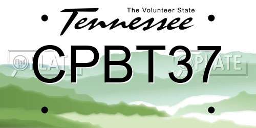 CPBT37 Tennessee License Plate