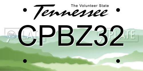 CPBZ32 Tennessee License Plate