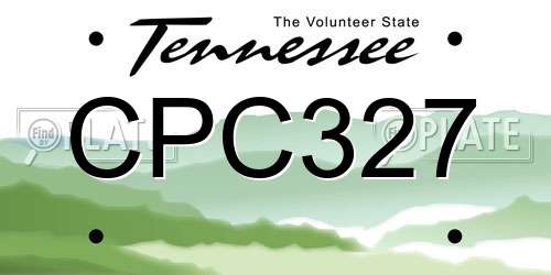 CPC327 Tennessee License Plate