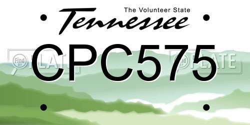 CPC575 Tennessee License Plate