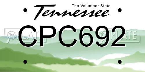 CPC692 Tennessee License Plate