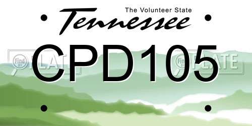 CPD105 Tennessee License Plate