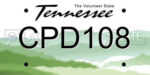 CPD108 Tennessee License Plate