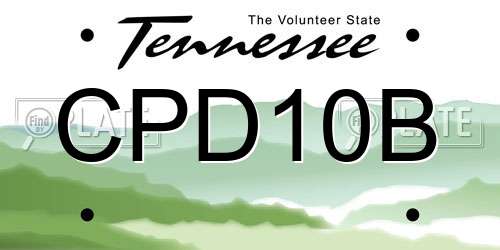 CPD10B Tennessee License Plate