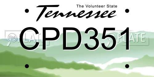 CPD351 Tennessee License Plate