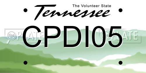 CPDI05 Tennessee License Plate