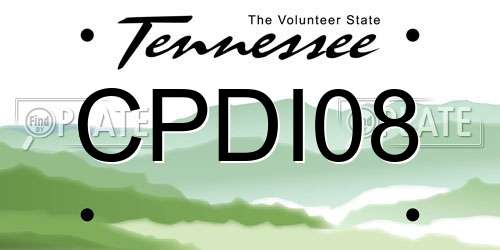 CPDI08 Tennessee License Plate