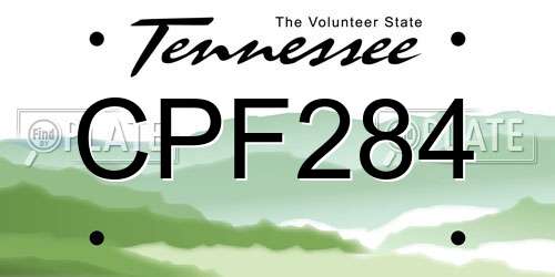 CPF284 Tennessee License Plate