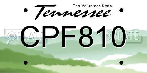 CPF810 Tennessee License Plate
